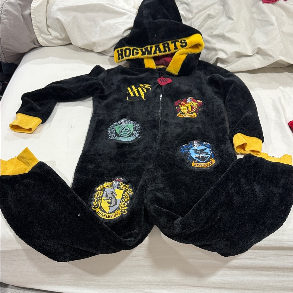 Hogwarts Black and Yellow Hooded Onesie